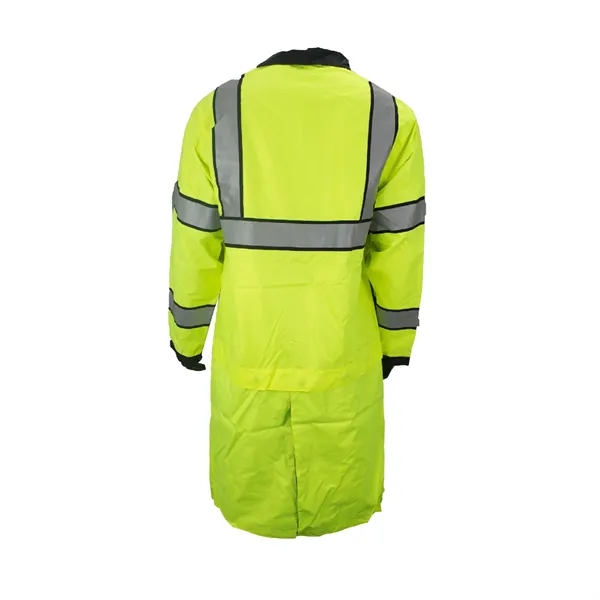 Class 3 Type P Reversible High Visibility Long Raincoat - Class 3 Type P Reversible High Visibility Long Raincoat - Image 2 of 2