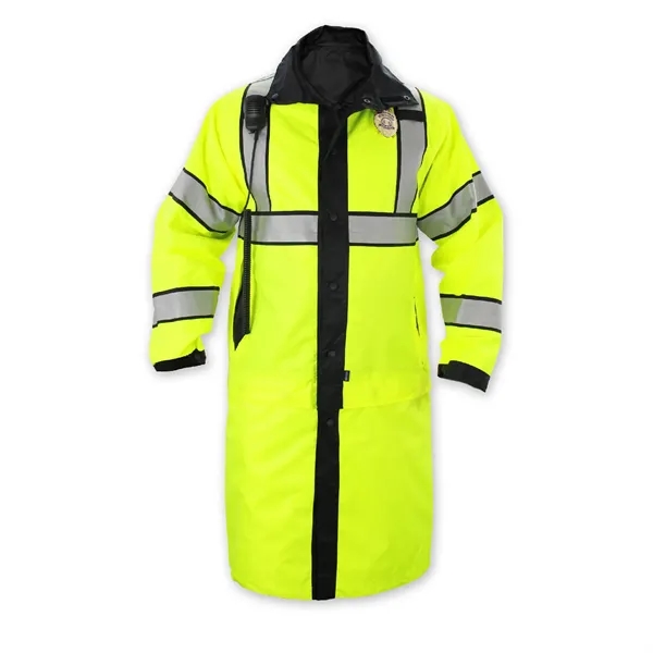Class 3 Type P Reversible High Visibility Long Raincoat - Class 3 Type P Reversible High Visibility Long Raincoat - Image 0 of 2