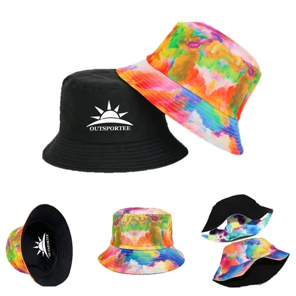 Custom Tie Dye Bucket Hat Double-sided Fisherman Cap - Custom Tie Dye Bucket Hat Double-sided Fisherman Cap - Image 0 of 2