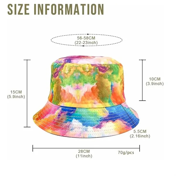 Custom Tie Dye Bucket Hat Double-sided Fisherman Cap - Custom Tie Dye Bucket Hat Double-sided Fisherman Cap - Image 1 of 2