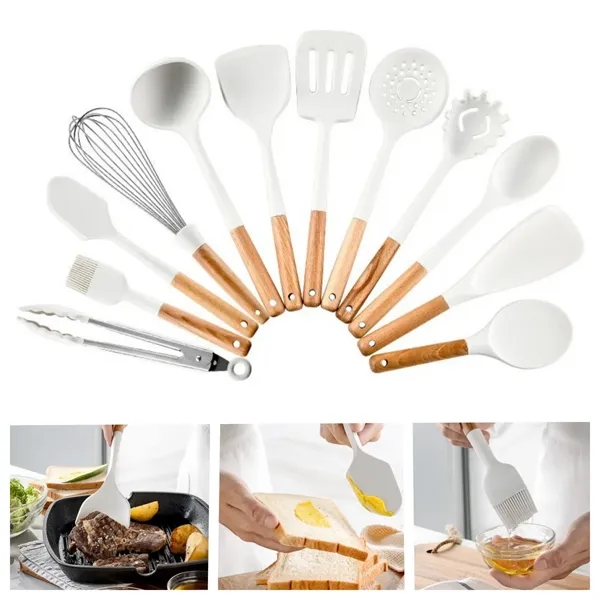 Silicone Kitchen Tool Cooking Utensils Set of 12 - Silicone Kitchen Tool Cooking Utensils Set of 12 - Image 2 of 3