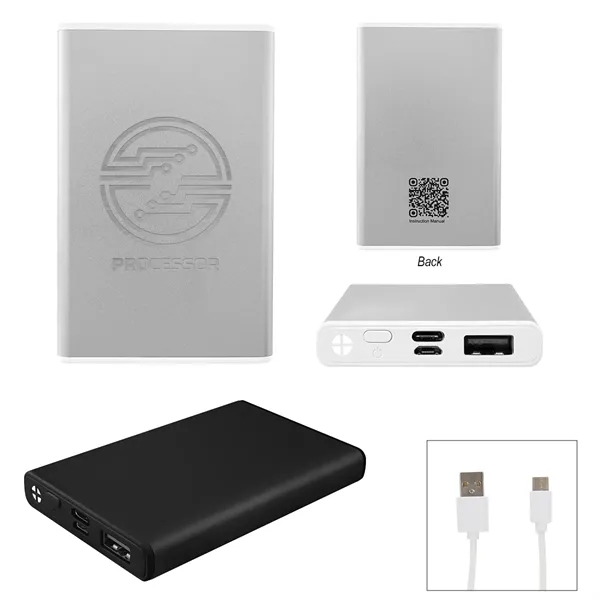 5000 mAh Rabs & Aluminum Power Bank - 5000 mAh Rabs & Aluminum Power Bank - Image 0 of 2