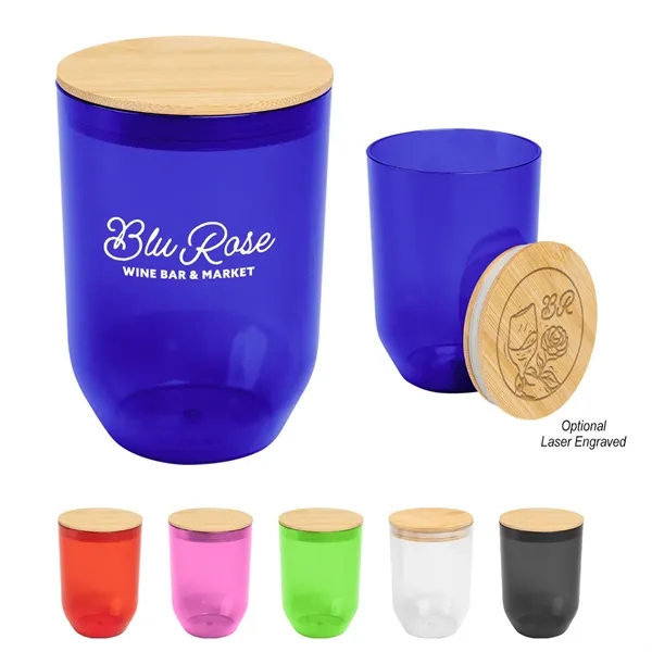 12 Oz. Montrose rPET Wine Tumbler With Bamboo Lid - 12 Oz. Montrose rPET Wine Tumbler With Bamboo Lid - Image 0 of 6