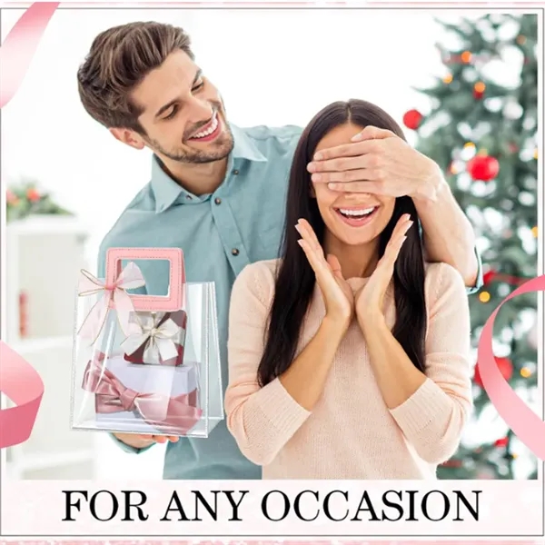 Clear Gift Bag with Handle and Sheer Ribbon - Clear Gift Bag with Handle and Sheer Ribbon - Image 2 of 2