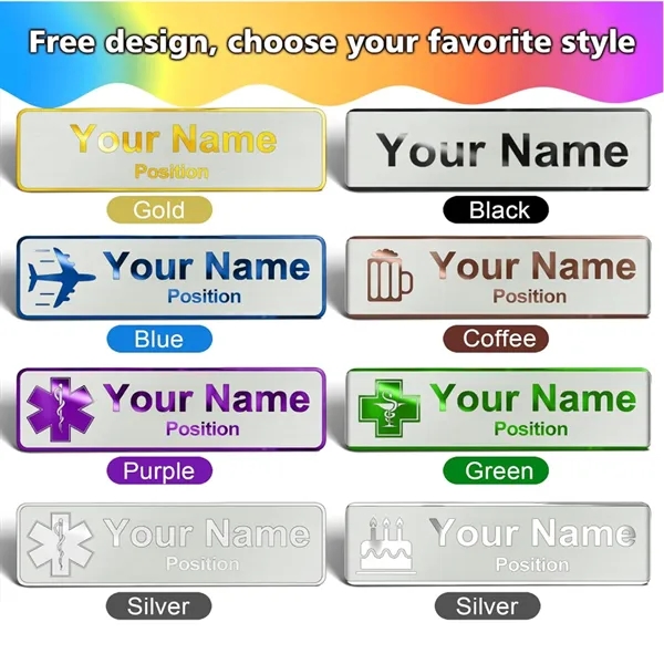 Custom Stainless Steel Name Tag With Magnetic Backing - Custom Stainless Steel Name Tag With Magnetic Backing - Image 4 of 4