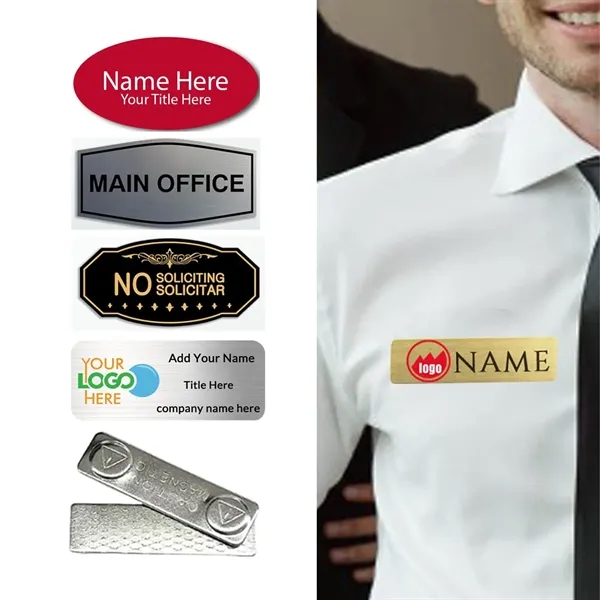 Custom Special Shaped Full Color Name Tag with Magnet Clip - Custom Special Shaped Full Color Name Tag with Magnet Clip - Image 0 of 4