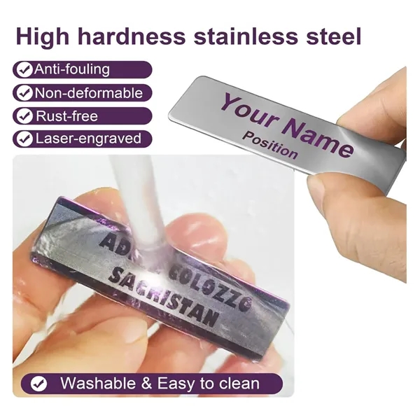 Custom Special Shaped Full Color Name Tag with Magnet Clip - Custom Special Shaped Full Color Name Tag with Magnet Clip - Image 2 of 4