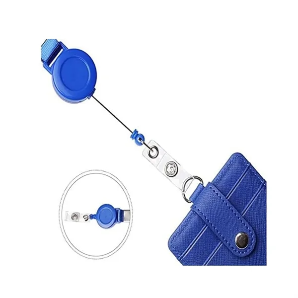 Portable Retractable Lanyard Pu Leather Name Tag - Portable Retractable Lanyard Pu Leather Name Tag - Image 3 of 4