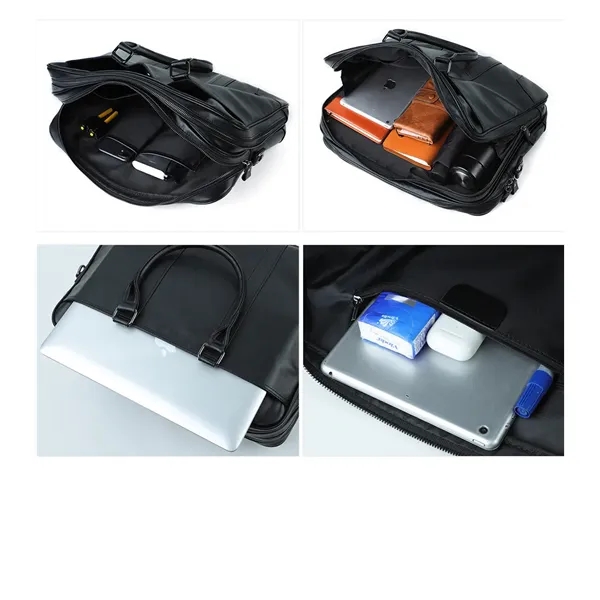 Men's Leather Messenger Bag - Men's Leather Messenger Bag - Image 2 of 3