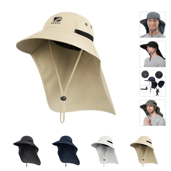 Wide Brim UV Protection Hat with Neck Flap - Wide Brim UV Protection Hat with Neck Flap - Image 0 of 0