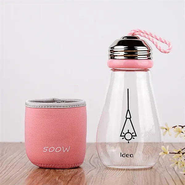 Bulb Shaped Glass Water Bottles - Bulb Shaped Glass Water Bottles - Image 3 of 5