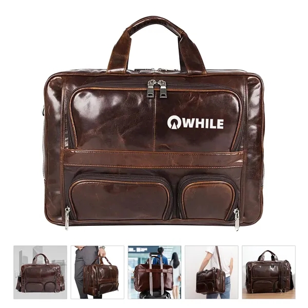 17" Full Grain Leather Briefcase Messenger Bag - 17" Full Grain Leather Briefcase Messenger Bag - Image 0 of 0