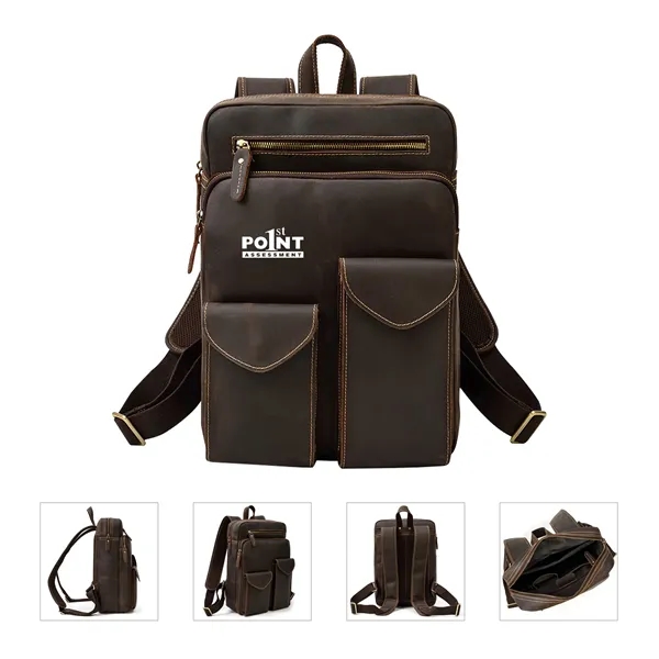 Business Work Genuine Leather Backpack - Business Work Genuine Leather Backpack - Image 0 of 5