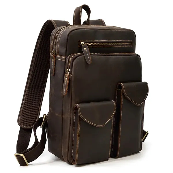 Business Work Genuine Leather Backpack - Business Work Genuine Leather Backpack - Image 3 of 5