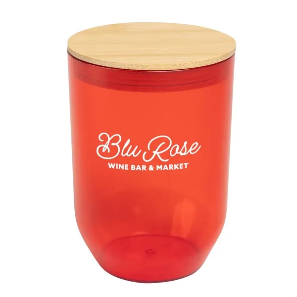 Custom 12 Oz. Montrose rPET Wine Tumbler With Bamboo Lid