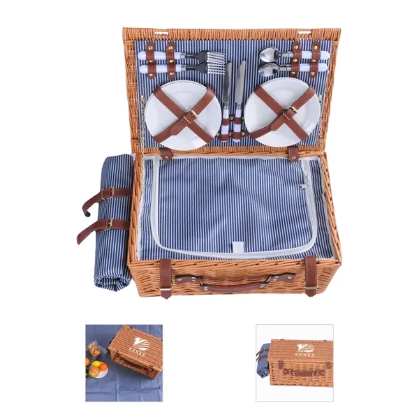 Wicker Picnic Basket Set for 4 Persons - Wicker Picnic Basket Set for 4 Persons - Image 0 of 5