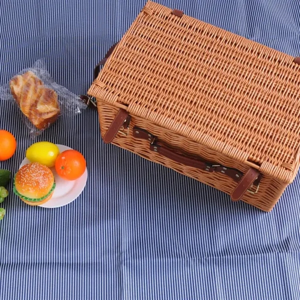 Wicker Picnic Basket Set for 4 Persons - Wicker Picnic Basket Set for 4 Persons - Image 2 of 5