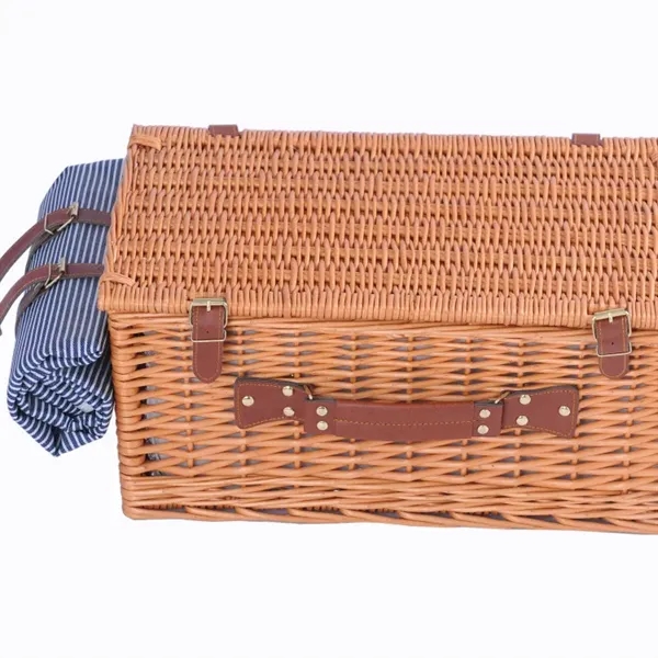 Wicker Picnic Basket Set for 4 Persons - Wicker Picnic Basket Set for 4 Persons - Image 3 of 5