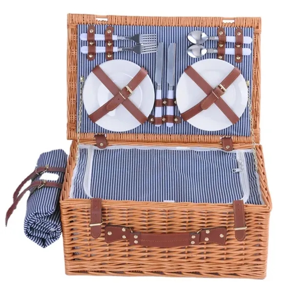 Wicker Picnic Basket Set for 4 Persons - Wicker Picnic Basket Set for 4 Persons - Image 5 of 5
