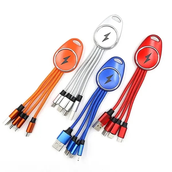 One Drag Three Keychain Charging Cable 4-in-1 - One Drag Three Keychain Charging Cable 4-in-1 - Image 1 of 4