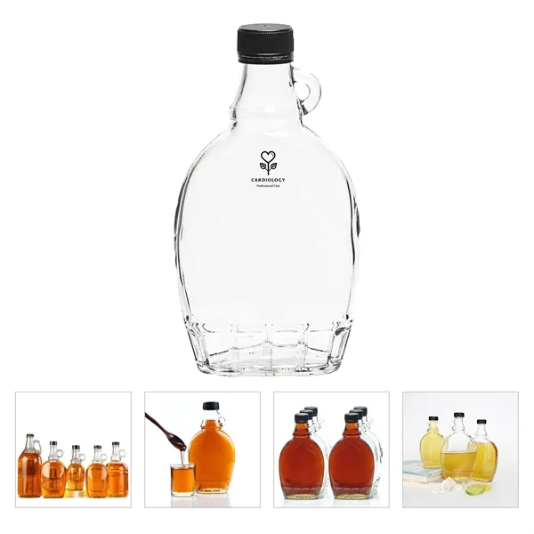 Clear Glass Syrup Bottles W/B Ribbed Lined Cap - Clear Glass Syrup Bottles W/B Ribbed Lined Cap - Image 0 of 7