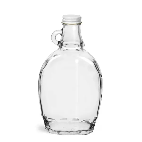 Clear Glass Syrup Bottles W/B Ribbed Lined Cap - Clear Glass Syrup Bottles W/B Ribbed Lined Cap - Image 2 of 7