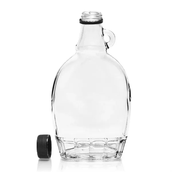 Clear Glass Syrup Bottles W/B Ribbed Lined Cap - Clear Glass Syrup Bottles W/B Ribbed Lined Cap - Image 6 of 7