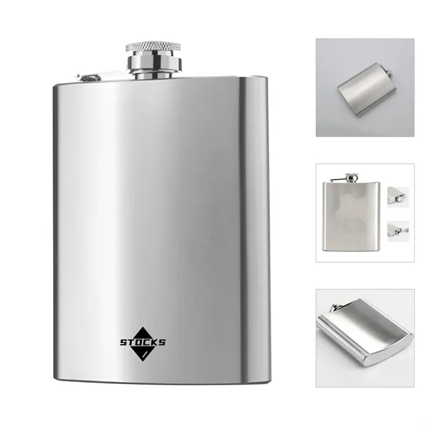 8 OZ. Stainless Steel Flask - 8 OZ. Stainless Steel Flask - Image 0 of 4