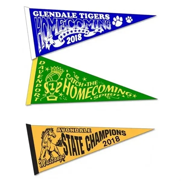 12" x 30" Mini Felt Pennant w/ Sewn Strip - 12" x 30" Mini Felt Pennant w/ Sewn Strip - Image 2 of 7