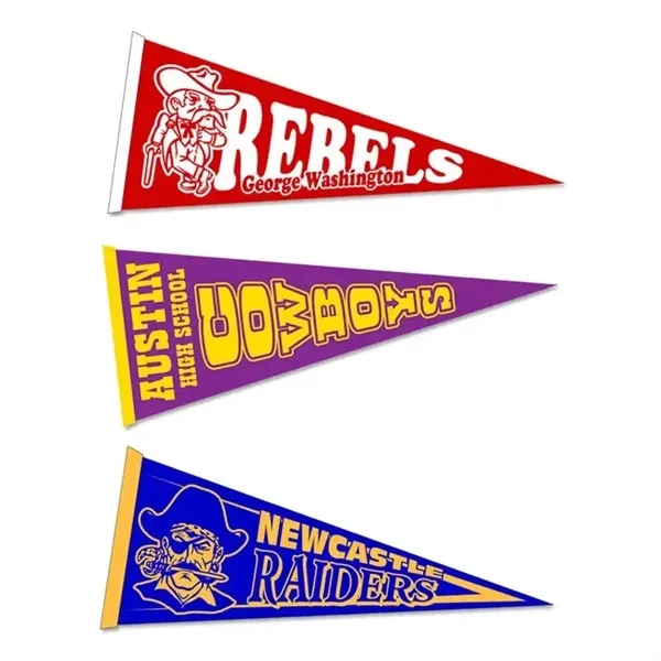 12" x 30" Mini Felt Pennant w/ Sewn Strip - 12" x 30" Mini Felt Pennant w/ Sewn Strip - Image 3 of 7