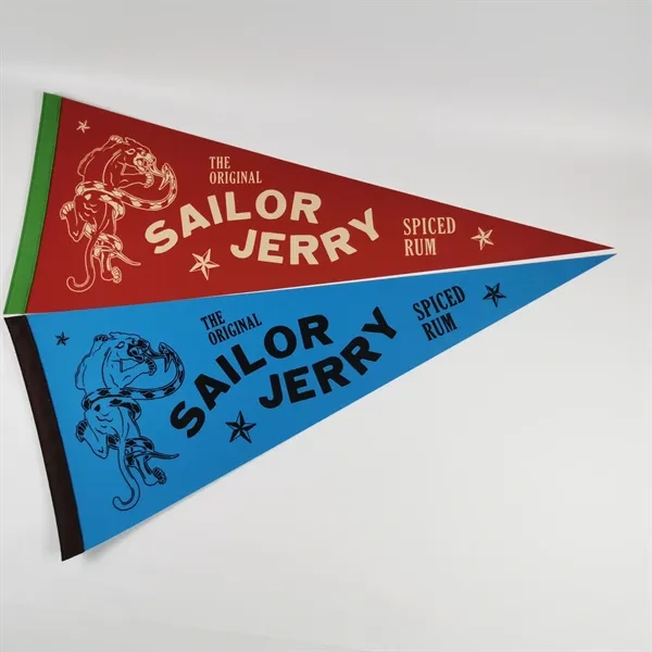 12" x 30" Mini Felt Pennant w/ Sewn Strip - 12" x 30" Mini Felt Pennant w/ Sewn Strip - Image 5 of 7