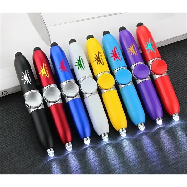 Fidget Spinner Pen with LED Light & Stylus - Fidget Spinner Pen with LED Light & Stylus - Image 0 of 4