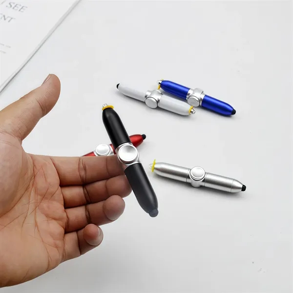 Fidget Spinner Pen with LED Light & Stylus - Fidget Spinner Pen with LED Light & Stylus - Image 1 of 4