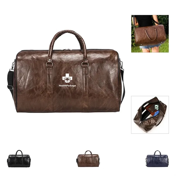 Pu Leather Sport Gym Duffle Travel Bag - Pu Leather Sport Gym Duffle Travel Bag - Image 0 of 5