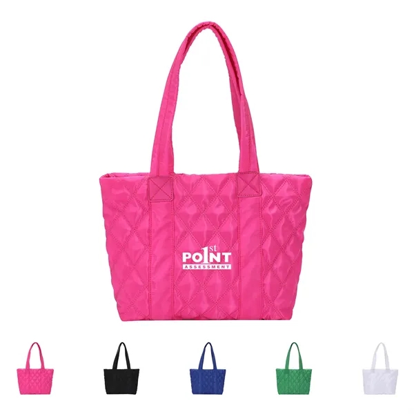 Quilted Puffer Down Cotton Winter Tote Bag - Quilted Puffer Down Cotton Winter Tote Bag - Image 0 of 11