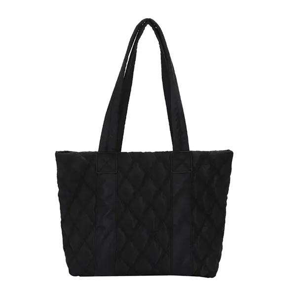 Quilted Puffer Down Cotton Winter Tote Bag - Quilted Puffer Down Cotton Winter Tote Bag - Image 2 of 11