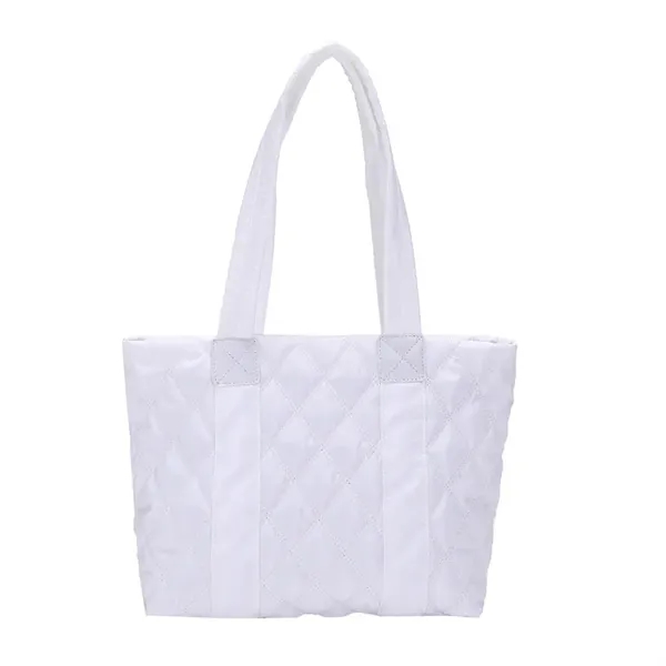 Quilted Puffer Down Cotton Winter Tote Bag - Quilted Puffer Down Cotton Winter Tote Bag - Image 5 of 11