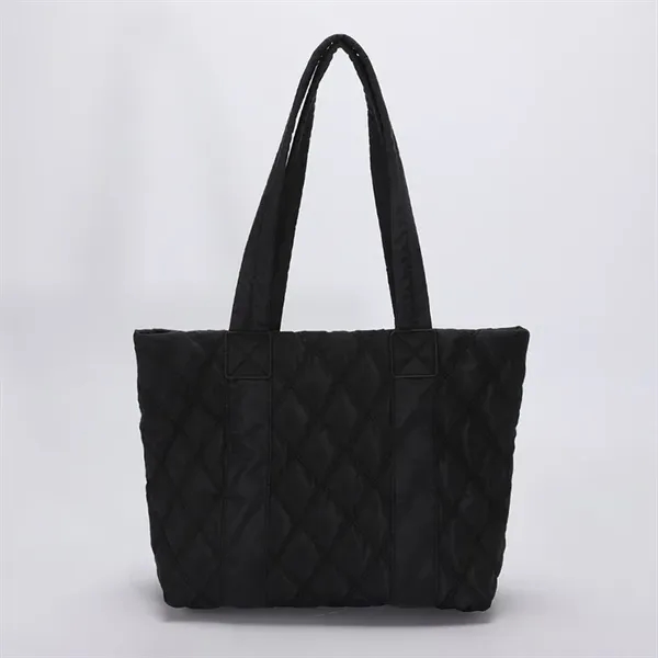 Quilted Puffer Down Cotton Winter Tote Bag - Quilted Puffer Down Cotton Winter Tote Bag - Image 6 of 11