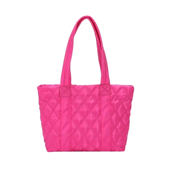 Quilted Puffer Down Cotton Winter Tote Bag - Quilted Puffer Down Cotton Winter Tote Bag - Image 7 of 11