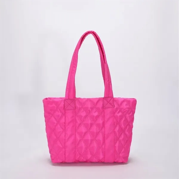 Quilted Puffer Down Cotton Winter Tote Bag - Quilted Puffer Down Cotton Winter Tote Bag - Image 10 of 11