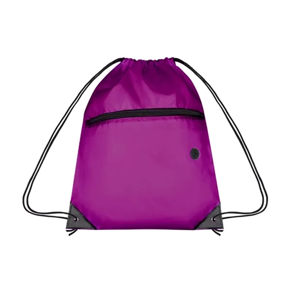 210D Cinch Bag w/Zipper pocket & Earbuds Slot - 210D Cinch Bag w/Zipper pocket & Earbuds Slot - Image 1 of 23