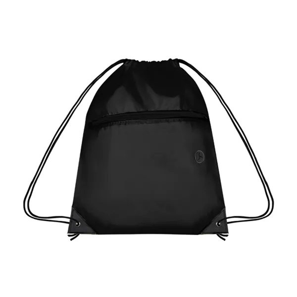 210D Cinch Bag w/Zipper pocket & Earbuds Slot - 210D Cinch Bag w/Zipper pocket & Earbuds Slot - Image 5 of 23