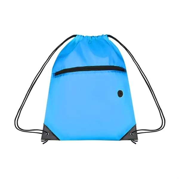 210D Cinch Bag w/Zipper pocket & Earbuds Slot - 210D Cinch Bag w/Zipper pocket & Earbuds Slot - Image 8 of 23