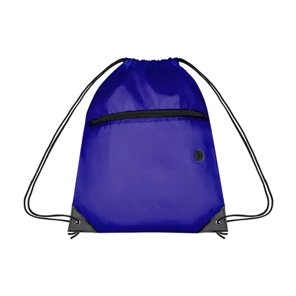 210D Cinch Bag w/Zipper pocket & Earbuds Slot - 210D Cinch Bag w/Zipper pocket & Earbuds Slot - Image 20 of 23