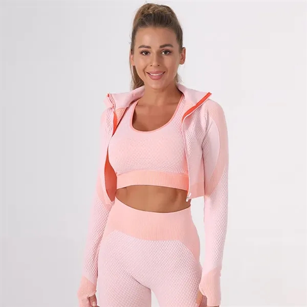 Seamless yoga suit female autumn/winter set - Seamless yoga suit female autumn/winter set - Image 3 of 9