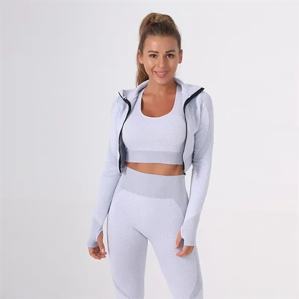 Seamless yoga suit female autumn/winter set - Seamless yoga suit female autumn/winter set - Image 5 of 9