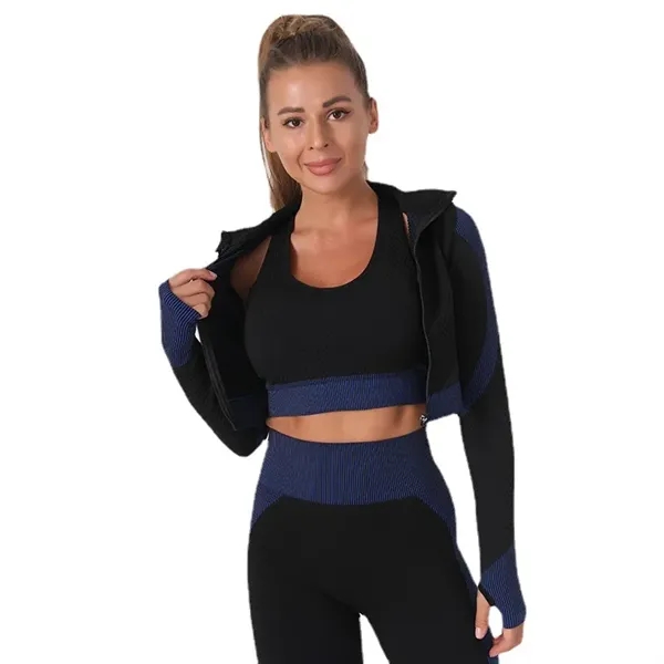 Seamless yoga suit female autumn/winter set - Seamless yoga suit female autumn/winter set - Image 8 of 9