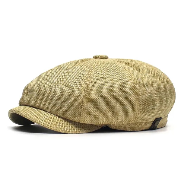 Men's Cotton and Linen Newsboy Cap - Men's Cotton and Linen Newsboy Cap - Image 2 of 5