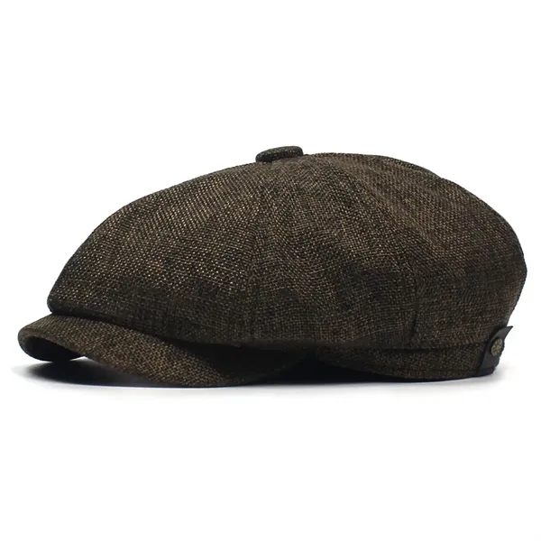 Men's Cotton and Linen Newsboy Cap - Men's Cotton and Linen Newsboy Cap - Image 4 of 5