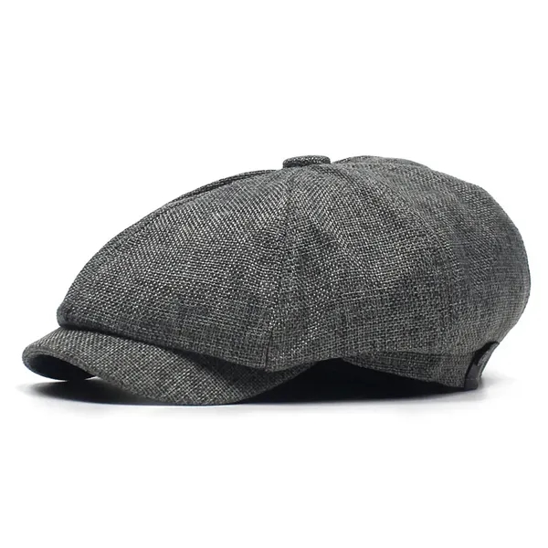 Men's Cotton and Linen Newsboy Cap - Men's Cotton and Linen Newsboy Cap - Image 5 of 5